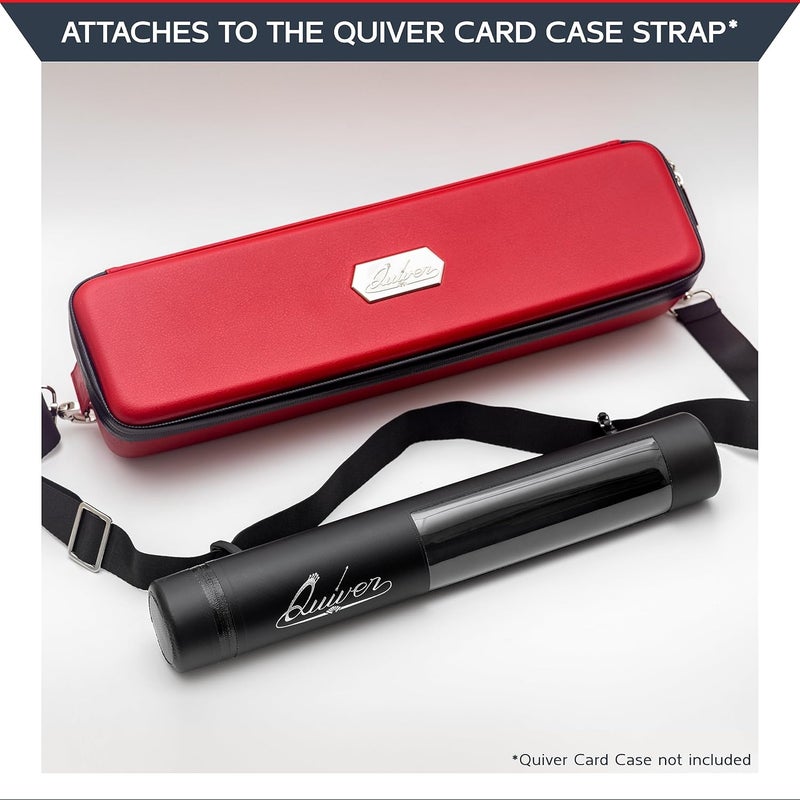 Quiver Time Black XL Orion Playmat Tube - TCG Playmat Tube Case with Waterproof Zipper, Hidden Dice Pocket, Adjustable Removable Shoulder Strap, See-Through Window, Fits 14" and 15" playmats - Image 2